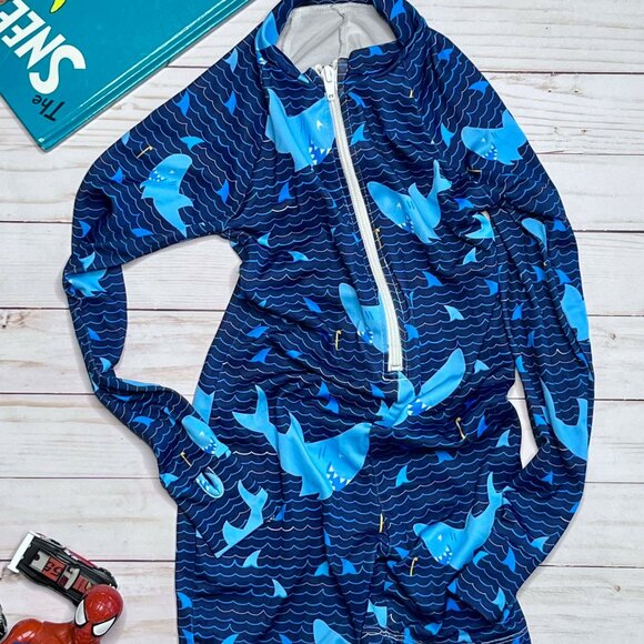 Kids Protection Zone Long Sleeved One Piece Swimsuit - Picture 1 of 4